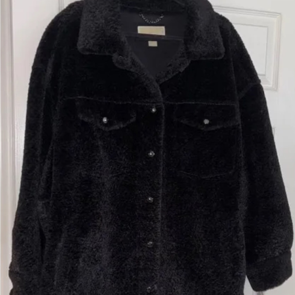 Michael Kors Women's Plus Size Faux-Shearling Shirt Jacket, Created for …
